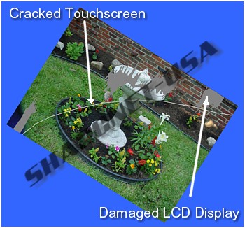 Figure #4: Cracked 3.5" Touchscreen Glass & Damaged 3.5" LCD Display